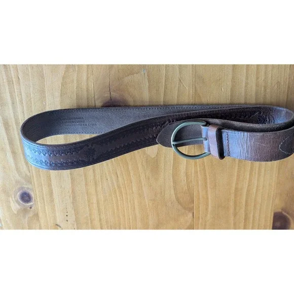 Arizona Jean Company Brown Embossed Leather Belt Large - Picture 6 of 6